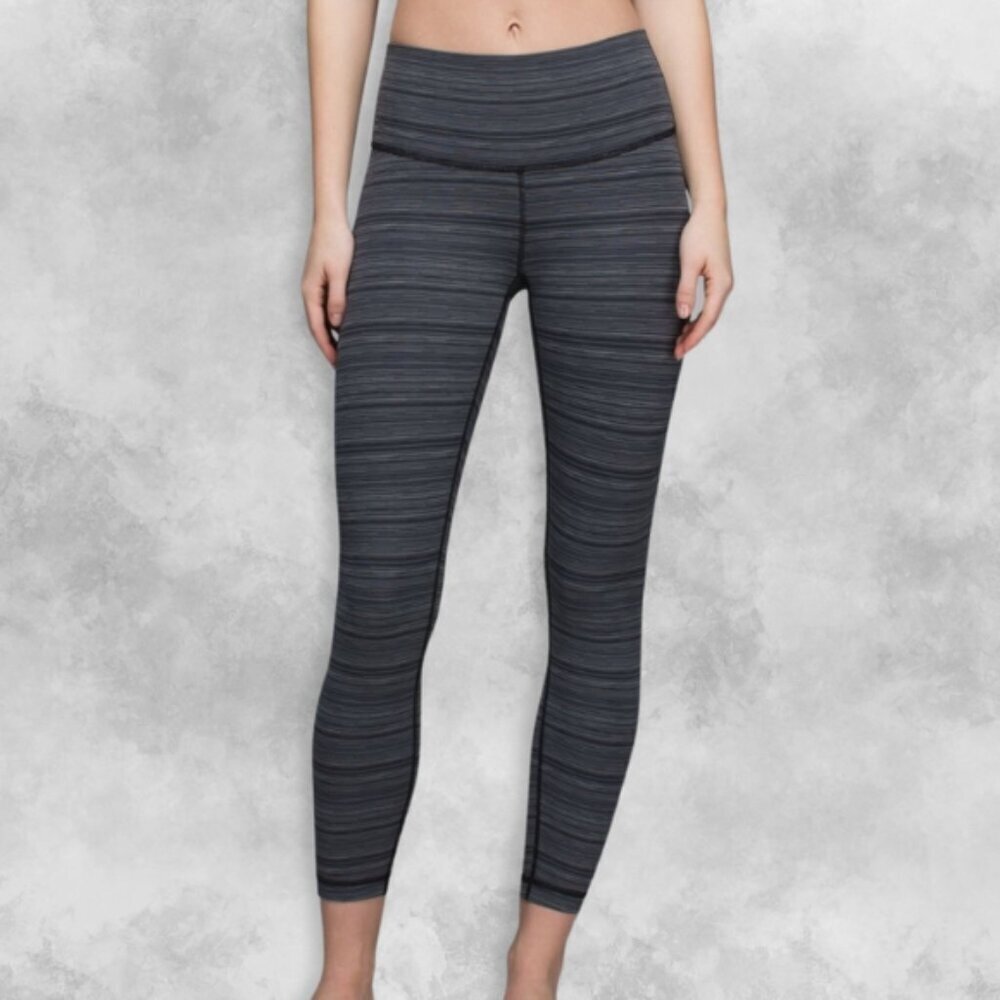 Lululemon High Times Leggings Pant Luxtreme High Waist Cyber Stripe Pattern W S